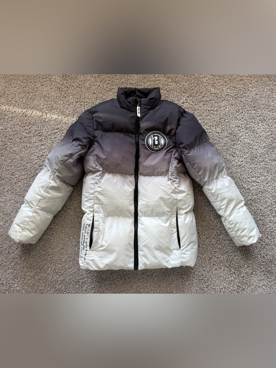 Other - Baseball Lifestyle 101 Gradient Full Zip Puffer Youth Jacket - gray/white YXL